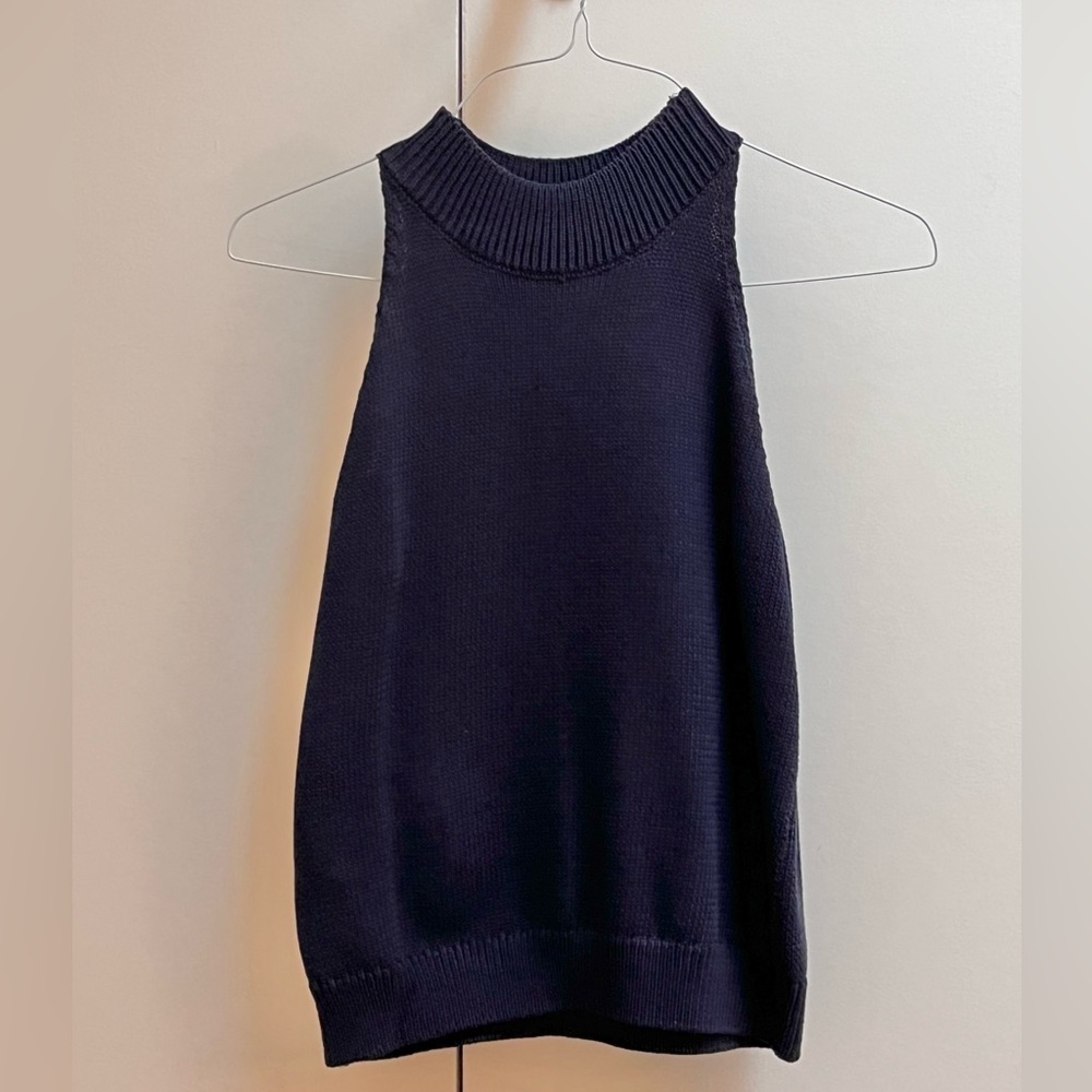 Ann Taylor sleeveless Knit Top (WM, navy)